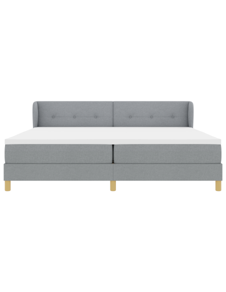 Letto a Box Spring  con materasso grigio chiaro 200x200 cm in tessuto