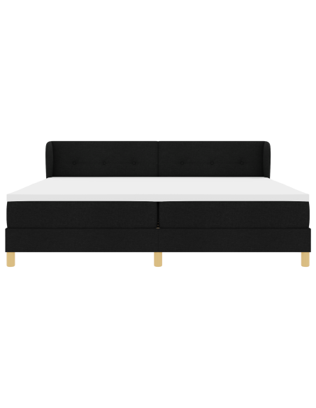 Letto a molle con materasso Nero 200 x 200 cm Tessuto