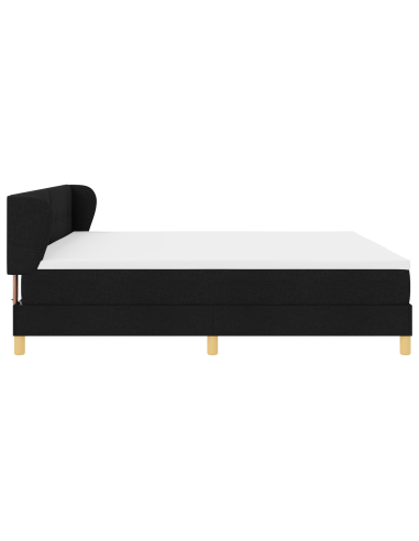 Letto a molle con materasso Nero 200 x 200 cm Tessuto