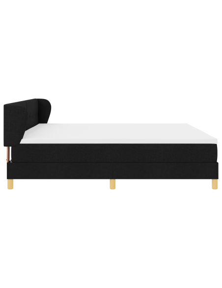 Letto a Molle con Materasso - Nero, 200x200 cm Tessuto