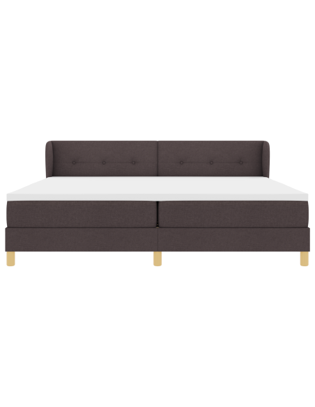 Letto Box Spring con Materasso Marrone Scuro 200x200 cm in Tessuto