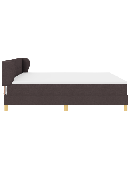 Letto Box Spring con Materasso Marrone Scuro 200x200 cm in Tessuto
