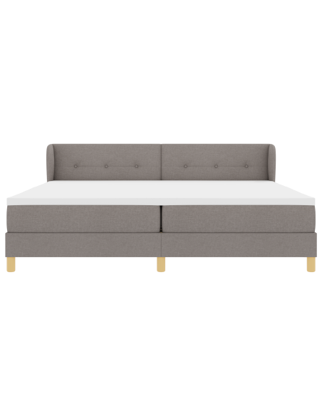 Letto Box Spring con Materasso in Tortora - 200x200 cm Tessuto