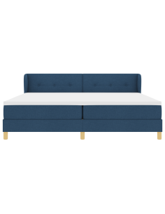 Letto a molle con materasso Blu 200 x 200 cm Tessuto 2