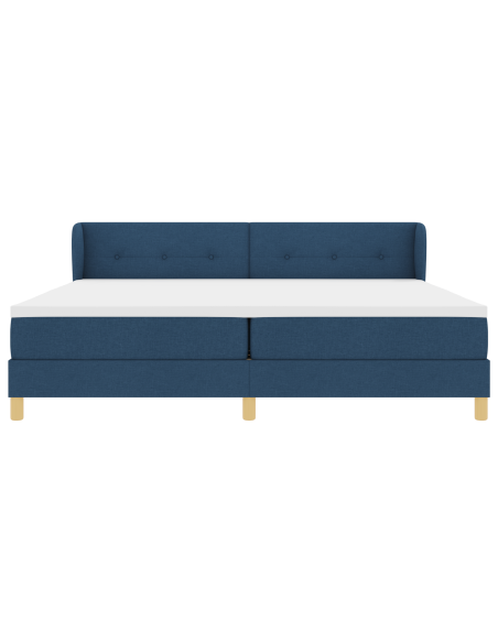 Letto a molle con materasso Blu 200 x 200 cm Tessuto