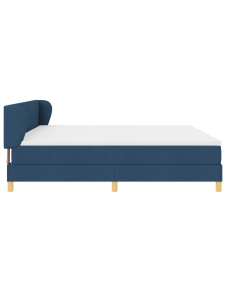 Letto a molle con materasso Blu 200 x 200 cm Tessuto