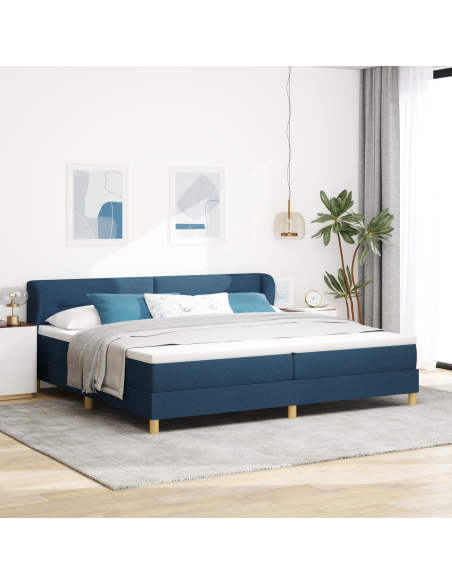 Letto con Rete a Prezzo con Materasso Blu 200x200 cm Tessuto
