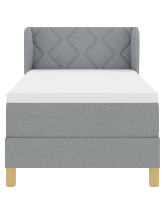 Letto a molle con materasso Grigio chiaro 80 x 200 cm Tessuto 2