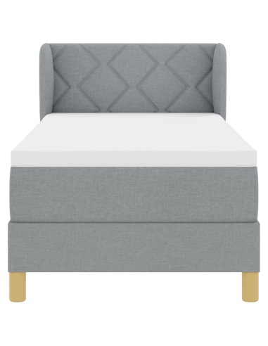 Letto a molle con materasso Grigio chiaro 80 x 200 cm Tessuto