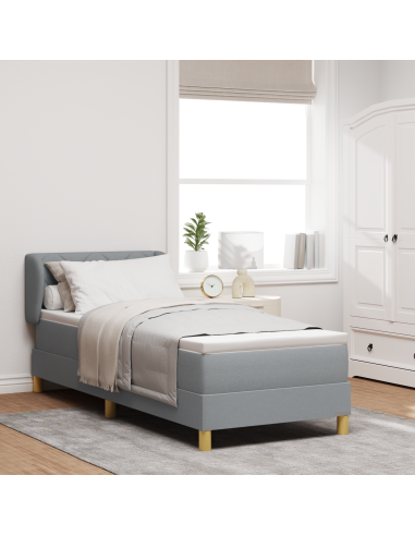 Letto a molle con materasso Grigio chiaro 80 x 200 cm Tessuto