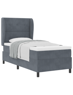 Letto a molle con materasso Grigio scuro 200 x 80 cm Poliestere
