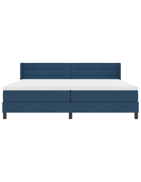 Letto a Molle e Materasso Blu 200x200 cm Tessuto
