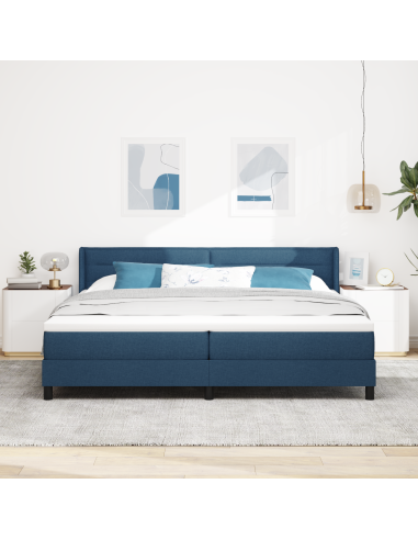 Letto a molle con materasso Blu 200 x 200 cm Poliestere