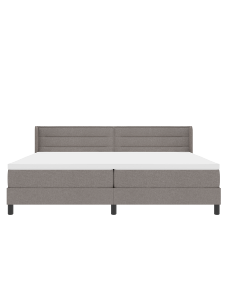 Letto a Molle  con Materasso Tortora 200x200 cm Tessuto