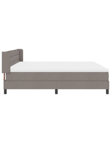 Letto a Molle  con Materasso Tortora 200x200 cm Tessuto