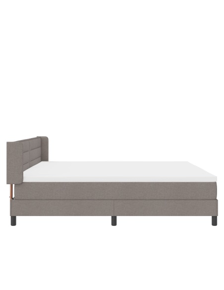 Letto a Molle  con Materasso Tortora 200x200 cm Tessuto