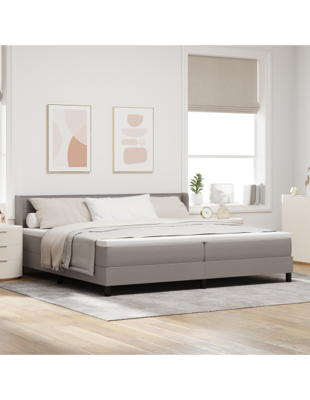 Letto a Molle  con Materasso Tortora 200x200 cm Tessuto