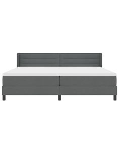 Letto a molle con testiera Grigio scuro 200 x 200 cm Poliestere 2