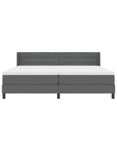 Letto a molle con testiera Grigio scuro 200 x 200 cm Poliestere