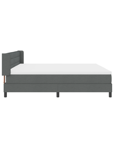 Letto a molle con testiera Grigio scuro 200 x 200 cm Poliestere