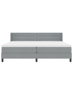 Letto a molle Grigio chiaro 200 x 200 cm Poliestere 2
