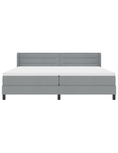 Letto a molle Grigio chiaro 200 x 200 cm Poliestere