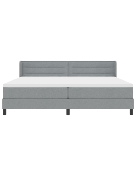 Letto Box Spring  con Materasso Grigio Chiaro 200x200 cm Tessuto