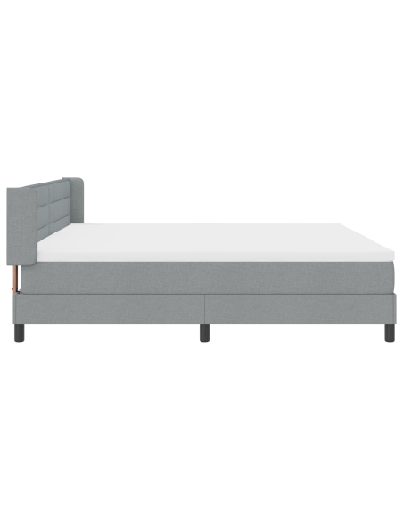 Letto Box Spring  con Materasso Grigio Chiaro 200x200 cm Tessuto