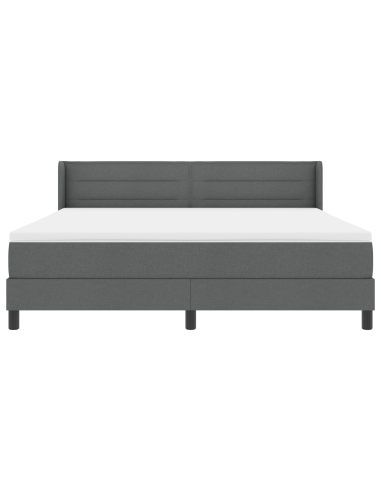 Letto a molle con testiera Grigio scuro 200 x 180 cm Poliestere