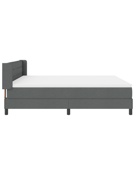 Letto a molle con testiera Grigio scuro 200 x 180 cm Poliestere