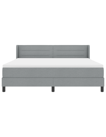 Letto con Box Spring  e Materasso Grigio Chiaro 180x200 cm Tessuto
