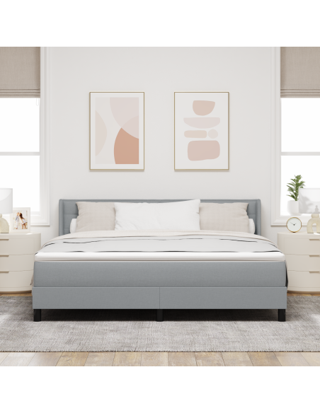 Letto con Box Spring  e Materasso Grigio Chiaro 180x200 cm Tessuto