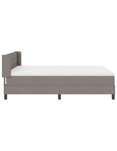 Letto a Molle  con Materasso Tortora 160x200 cm Tessuto