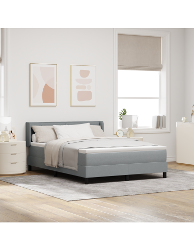 Letto a molle Grigio chiaro 200 x 160 cm Poliestere