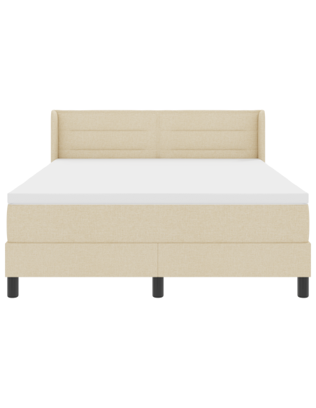 Letto a Molle  con Materasso Panna 140x200 cm Tessuto