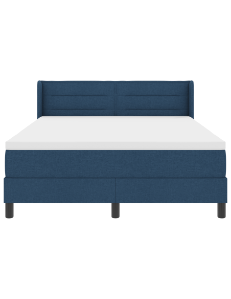 Letto a Box Spring  con Materasso Blu 140x190 cm Tessuto