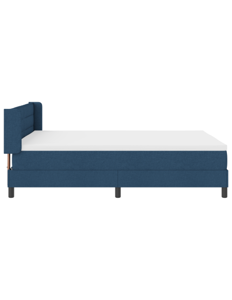 Letto a Box Spring  con Materasso Blu 140x190 cm Tessuto