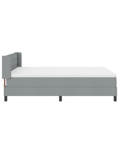 Letto a molle Grigio chiaro 190 x 140 cm Poliestere