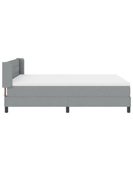Letto a molle Grigio chiaro 190 x 140 cm Poliestere