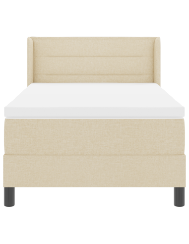 Letto a molle con materasso Crema 200 x 100 cm Poliestere