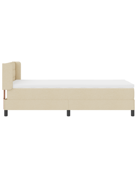 Letto a molle con materasso Crema 200 x 100 cm Poliestere
