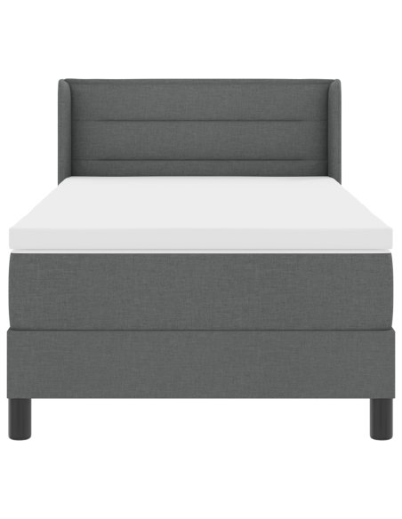 Letto Box Spring  con Materasso Grigio Scuro 100x200 cm Tessuto