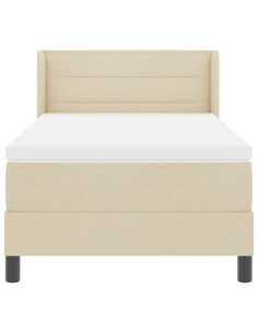 Letto a molle con materasso Crema 200 x 90 cm Poliestere 2