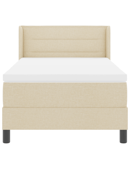 Letto a molle con materasso Crema 200 x 90 cm Poliestere