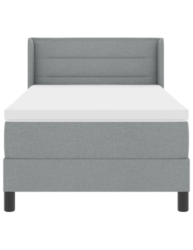 Letto a molle con testiera Grigio chiaro 200 x 90 cm Poliestere