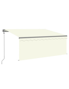 Tenda Automatica Parasole LED Sensore Vento 3,5x2,5cm Crema 2