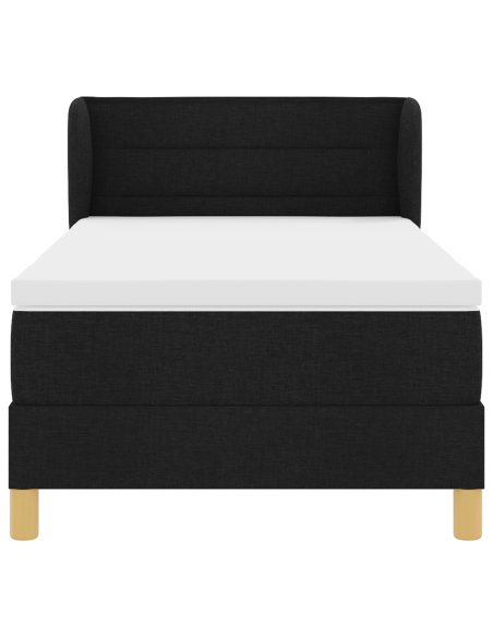 Letto Box Spring con Materasso  Nero 100x200 cm Tessuto