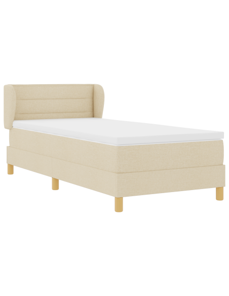 letto Box Spring  con materasso crema 100x200 cm in tessuto