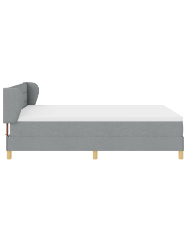 Letto a molle con materasso Grigio chiaro 140 x 190 cm Tessuto