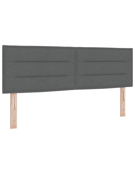 Letto a molle con materasso Grigio scuro 140 x 190 cm Tessuto